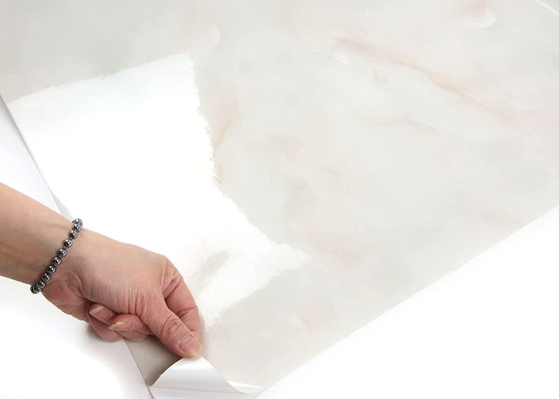 ROSEROSA Peel and Stick Glossy Faux Marble Architectural Film Self-Adhesive Vinyl Film Wallpaper Door Wrap Counter Top Border Mirror Molding Trim NI987 - Image 4